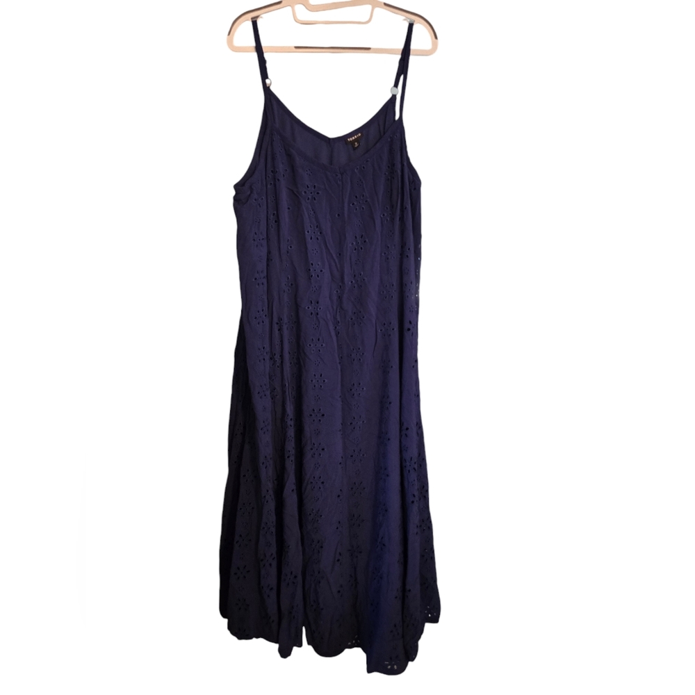 Torrid Navy Eyelet Maxi Dress - Picture 3 of 8